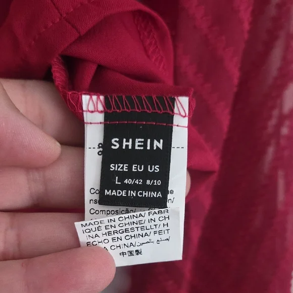 SHEIN Red Blouse with Tie Detail - Picture 2 of 4